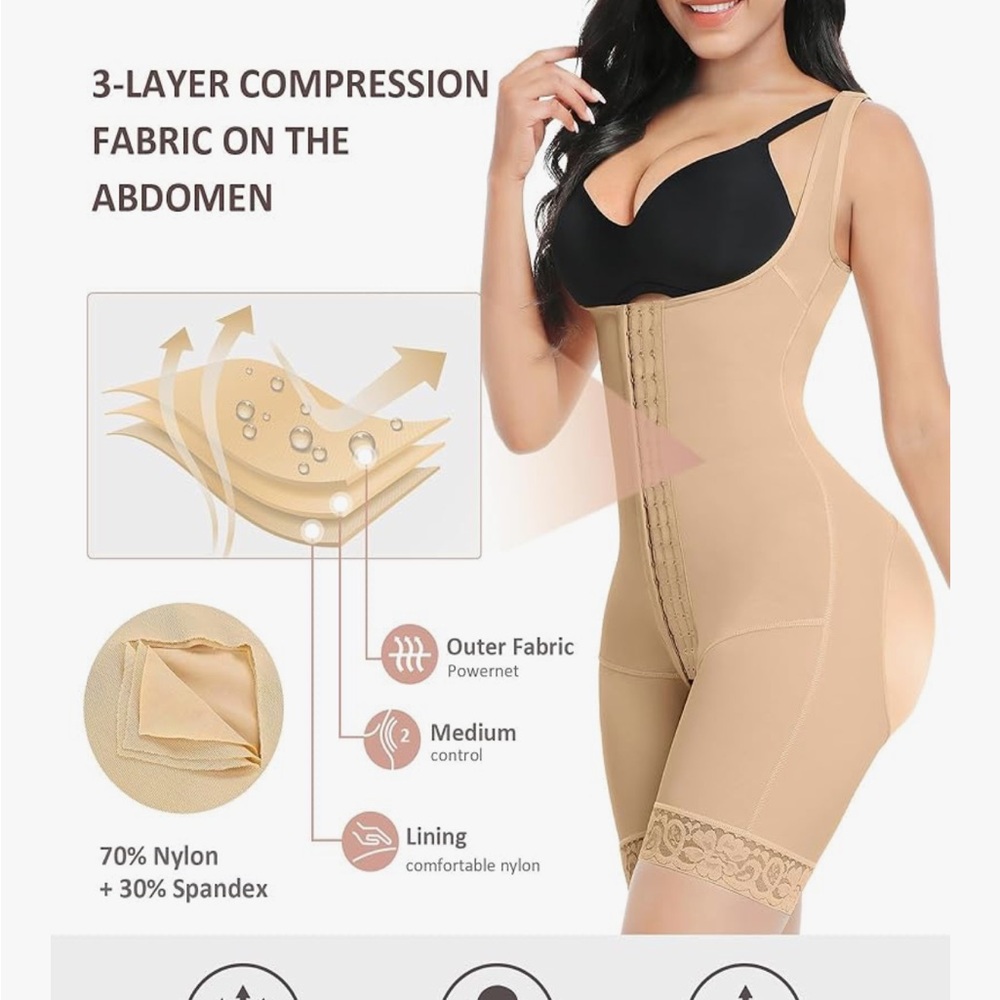 Beige Shapewear Bodysuit - Picture 3 of 5